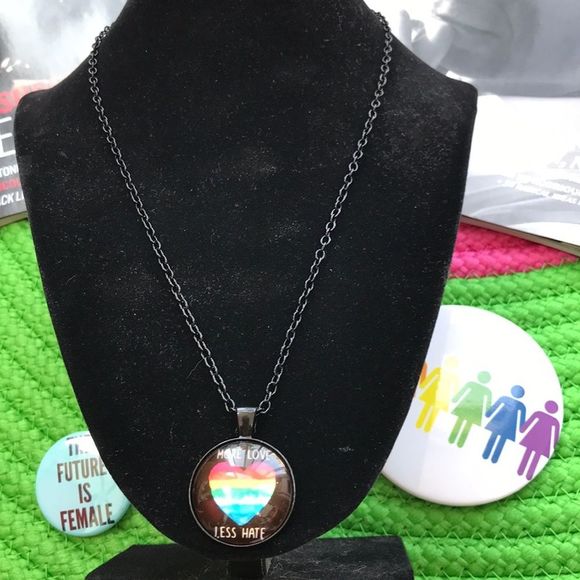 🌈MORE LOVE LESS HATE NECKLACE 🌟NEW✨ - Picture 5 of 8